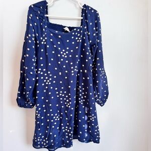 Crewcuts Girls Navy with Mini White Flowers Long Sleeve Dress Size 10